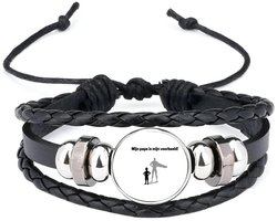 Akyol - mijn papa is mijn voorbeeld armband zwart - Vader - goede voorbeeld papa - vader cadeautjes - vaderdag - verjaardag - geschenk - kado - vader artikelen