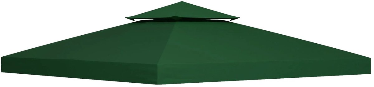 Vervangend Dak voor Tentstructuur - 3x3m - Paviljoen Groene Bedekking - UV-bestendig - Ademend Polyester - Verstelbare Bevestiging