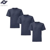 Senvi Kids 3 Pack T-Shirt Ronde Hals Maat: 140 - Kleur: Blauw Mêlee