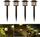 Bol.com Solar LED Tuinverlichting(4 stuks) - Grondspot -Solar lamp op Zonne-energie -buitenverlichting op zonneenergie-Vintage s... aanbieding