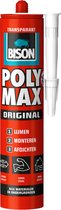 Bison Poly Max Original Transparant koker 300 gram, montagelijm, lijmen, monteren en afdichten, SMP technologie, oplosmiddelvrij, transparant, binnen en buiten, vrijwel alle ondergronden