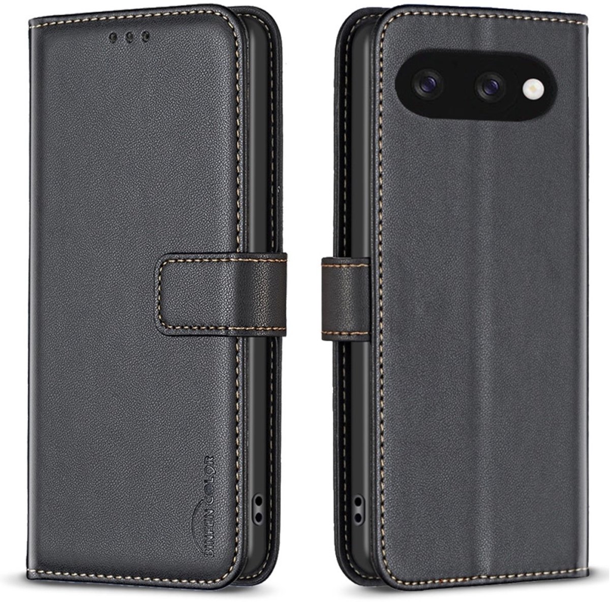 BINFEN Hoesje - Geschikt voor Google Pixel 9a Hoesje - BINFEN Book Case - Zwart