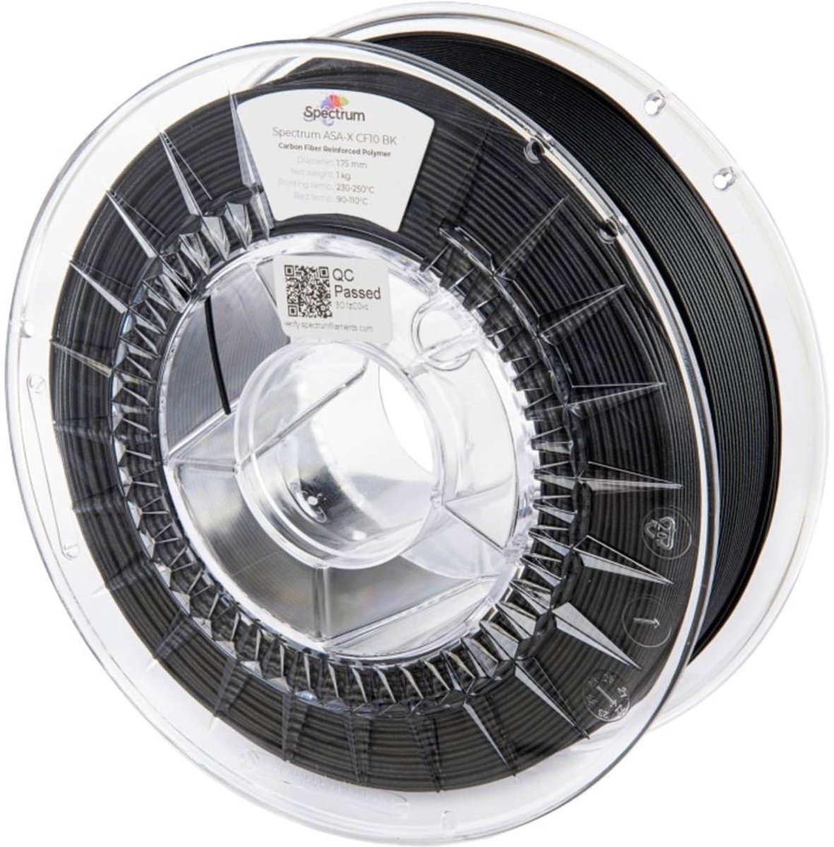 Spectrum Filaments 80716 ASA-X CF10 Filament ASA Slagvast, Weerbestendig, UV-bestendig, Koolstofvezelversterkt 1.75 mm