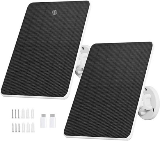 voor Ring Zonnepaneel, 12W Zonnepaneel Camera Oplader voor Ring voor Camera voor Stick Up Cam Batterij 2e en 3e Generatie IP65 Waterdicht Verstelbaar Wandmontage (WHITE