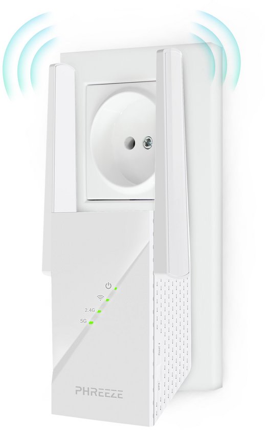 Phreeze AX1800 - Wifi Versterker voor Stopcontact - WiFi 6 - - Phreeze - €69,99