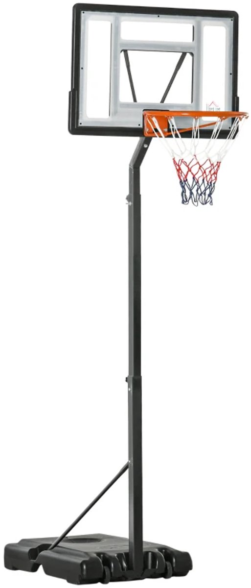 Basketbalpaal - Basketbalring - Verstelbaar in hoogte - 210 tot 260 cm - Voor buiten - Met wieltjes - Weerbestendig