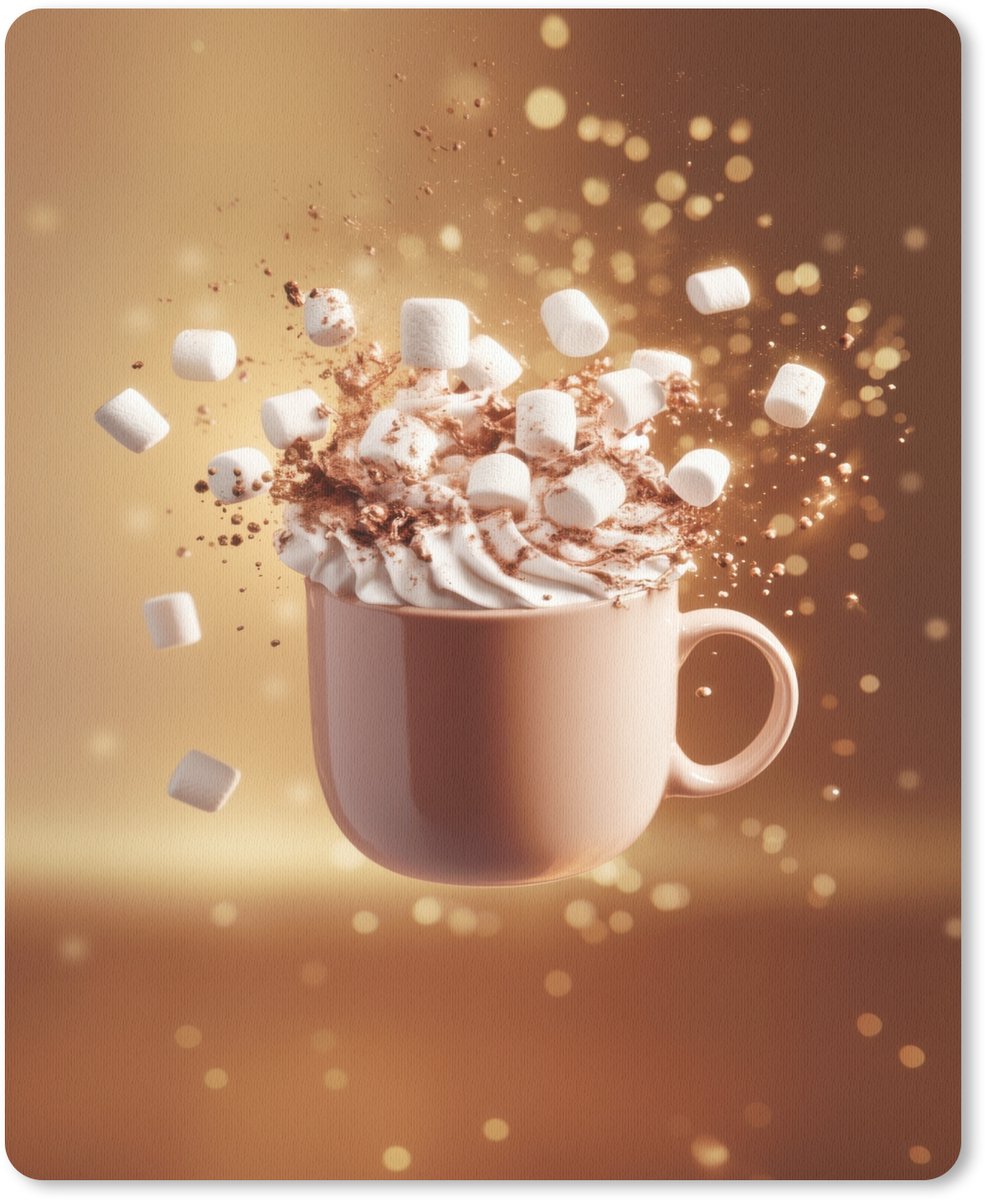 Muismat 19x23 cm - Mousepad Chocomelk - Drinken - Warm - Bruin - Muismatten