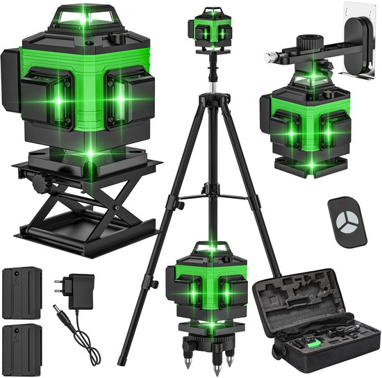 Niveau Laser 4D 16/12 Lignes Vert Auto-nivelant 360° - Neuf