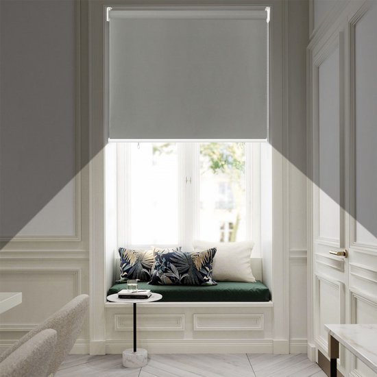 Store enrouleur d'extérieur Aufun, store vertical, rideau de balcon, brise-vue, Protection solaire, rideau occultant, Protection UV, protection contre le vent (140 x 140 cm, Grijs)