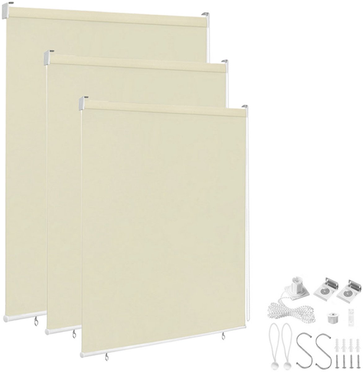 Aufun Buitenrolgordijn - verticale luifel - 140 x 240 cm - beige - geschikt voor balkon, terras