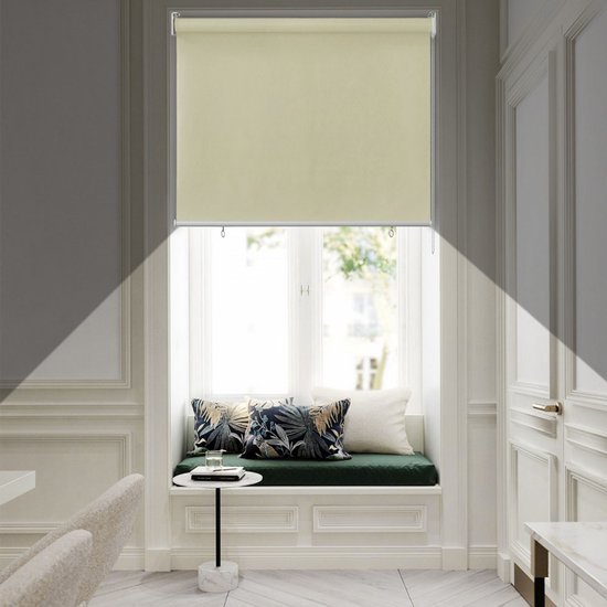 Store enrouleur d'extérieur Aufun, store vertical, protection solaire pour balcon, Protection solaire-vue, rideau occultant, Protection UV, protection contre le vent (180 x 140 cm, beige)