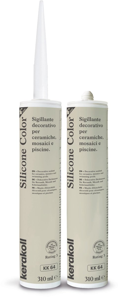 Kerakoll - Silicone Color - KK64 - Siliconenkit - Kleur 64 Beige - Verkrijgbaar in 50 Kleuren - Greenbuild rating 3