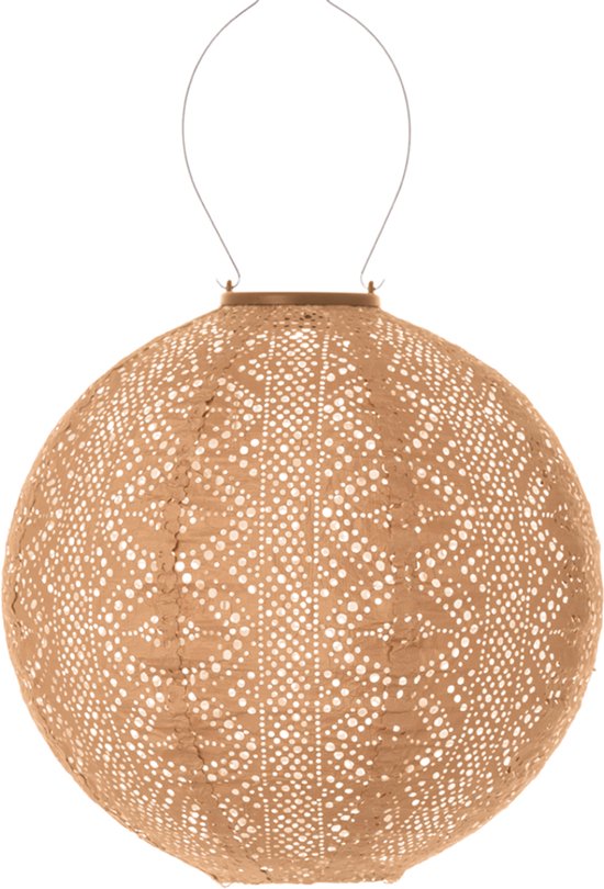 Lumiz Solar Tuinverlichting - Tuinverlichting op zonne energie - Tuinverlichting - Buitenlampjes - Tuinverlichting op zonneergie - Buitenverlichting - Decoratie - Lace Rond - 30 cm - Abrikoos