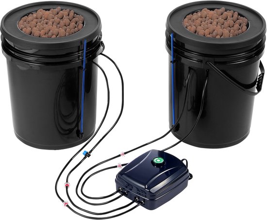 DWC hydrocultuurkweeksysteem, uitgebreide hydrocultuuropstelling met druppelset...