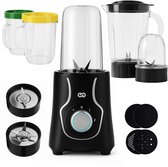 Bol.com Infinity Goods Blender - Smoothie Maker - 3-in-1 - Blender To Go - 4 Bekers - 1000ML Kan - Mini Blender - Zwart aanbieding
