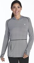 Coolibar UV hoodie Dames - Zwart/Wit - Maat 38