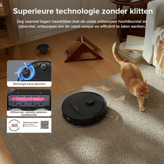 Roborock QV 35A robotstofzuiger - 8000Pa - met dweilfunctie - anti-verstrengeling - Dual Liftable Spinning Mops - Reactive Tech Obstacle Avoidance - Zelfreinigend - 2,7 L stofzak - 4 L watertank - Qrevo Plus/Qrevo upgrade
