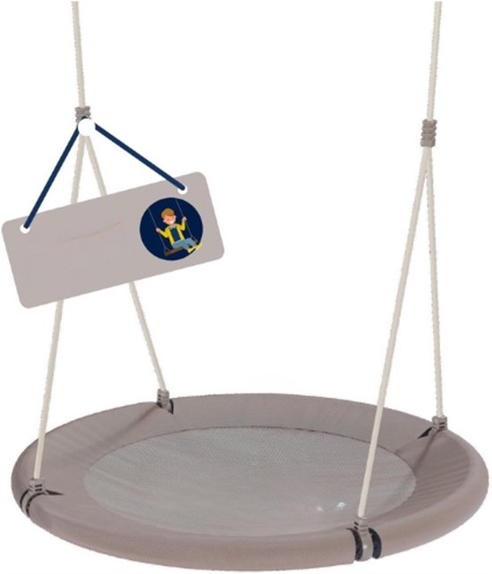Nestschommel Lounge – In Hoogte Verstelbare Nestschommel met 90/110 cm Diameter Voor Maximaal 150 kg – Hangschommel met Gesloten Zitting – Familieschommel Voor Binnen en Buiten