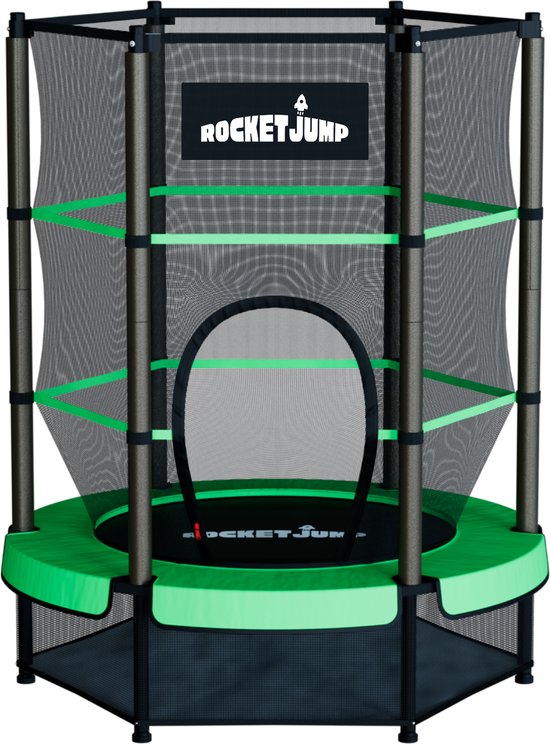 RocketJump LF14 Trampoline - Inclusief veiligheidsnet - Kindertrampoline 140 cm - Groen