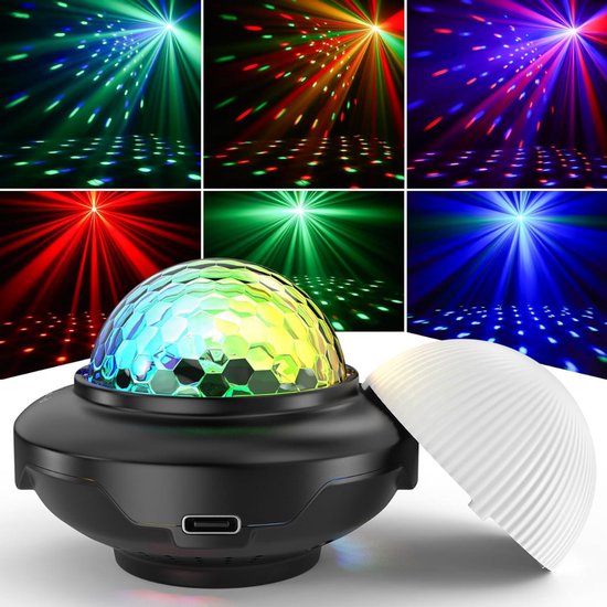 URAQT Discolichten, Rotatie Geluidsgeactiveerde Discobal Feestverlichting met Afstandsbediening, Spraakgestuurd DJ-licht met USB, voor kinderen, feest, kerstlicht, thuisdisco, club, cadeau (2 stuk