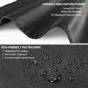 Zwarte parasolhoes gemaakt van duurzaam 420D Oxford-stof met waterdichte PVC-coating.