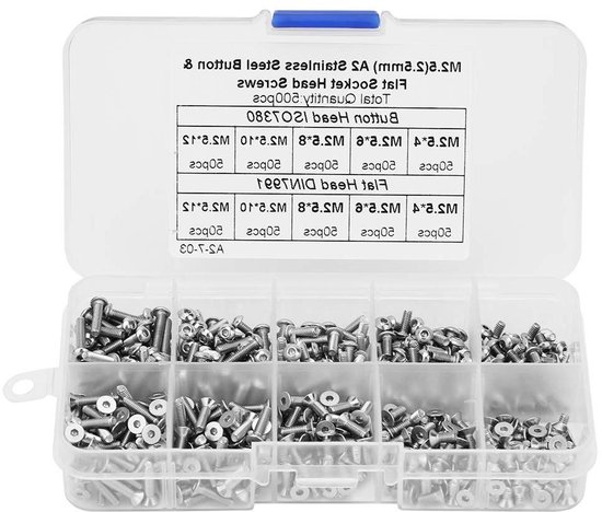 Pzsmocn 300 stuks/100 sets M2,5 nylon zwarte schroeven en moeren set met sluitringen van nylon. M2,5 x 8 mm kunststof schroefkop Phillips afstandhouders isolatie zeskantmoeren M2,5 set