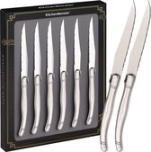 Bol.com KitchenMonster® Steakmessen Messenset Laguiole - 6 stuks RVS 23cm aanbieding