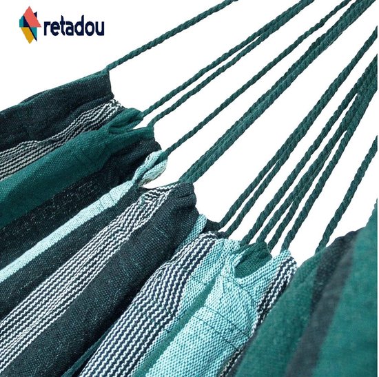 XXL Hangmat 220 x 160 cm | Smaragd of Aqua | 300 kg TÜV Getest