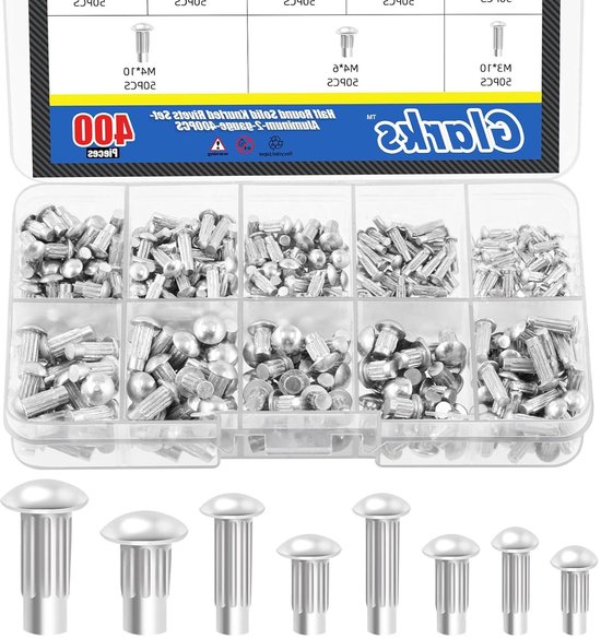 QUARKZMAN 50 stuks 5/32 inch x 1/2 inch blindklinknagels van aluminium QUARKZMAN 50 stuks 5/32 inch x 1/2 inch blindklinknagels van aluminium