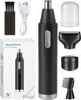 Bol.com Nuvance Neustrimmer 4 in 1 - Mannen en Vrouwen - Multifunctioneel - Neushaartrimmer - Wenkbrauw & Oor Trimmer - Usb Opla... aanbieding