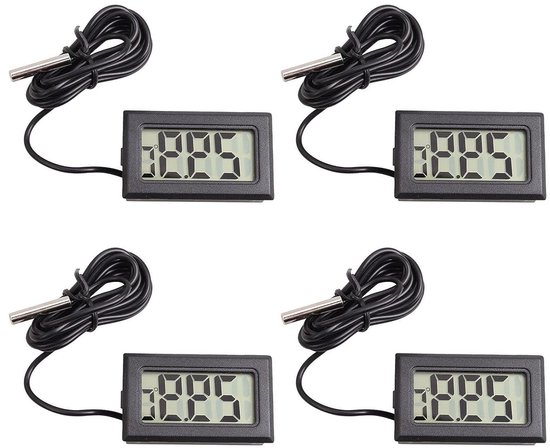 DollaTek 2-in-1 Digitale ingebouwde LCD thermometer hygrometer met Externe voor Reptiel Incubator Aquarium Pluimvee - Wit
