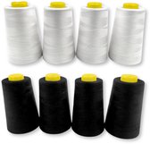 Lockgaren Wit 4 stuks en Zwart 4 stuks 3000 yards van Smitje