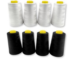 Lockgaren Wit 4 stuks en Zwart 4 stuks 3000 yards