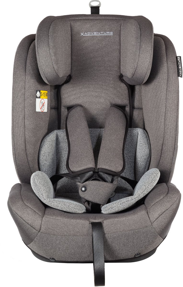 X Adventure Autostoel Premium Groep 1/2/3 9-36 kg (76 tot 150 cm) - Vanaf 15 maanden tot 12 jaar - Gordel - i-Size - Meegroei Autostoel - Grijs thumbnail 5