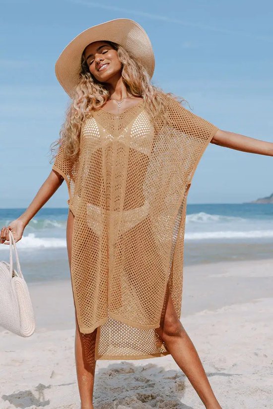 JFAN Women Beach Cover Up Bikini Cover Up Women Hollow Beachwear Swimwear Beach Dresses Summer Holiday Dresses, Blue, One size