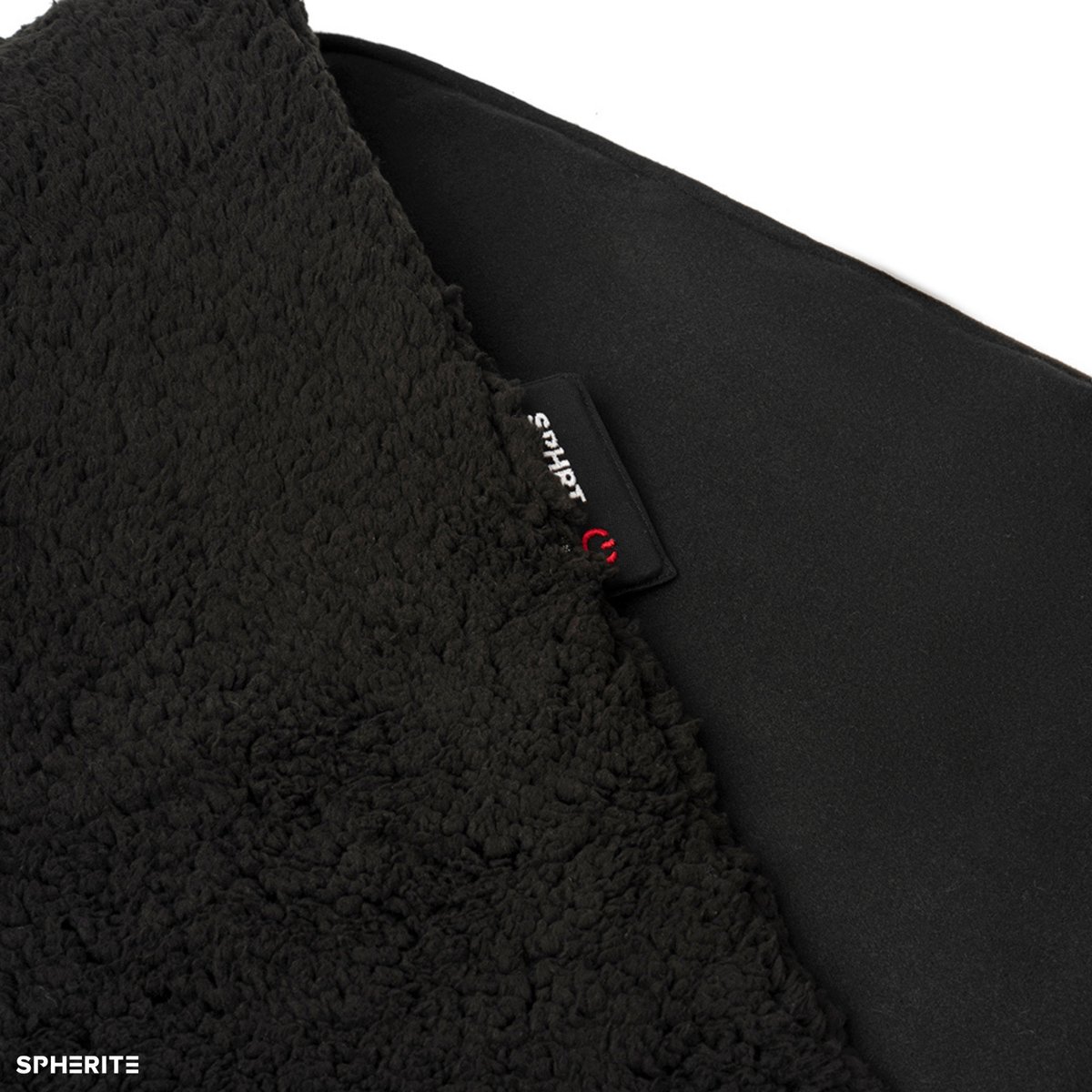Spherite Warmtedeken - Teddy Zwart - XL - 140x45 - Infrarood warmtedeken - Elektrisch - Draadloos - Verwarmd stoelkleed - Powerbank – foto 4