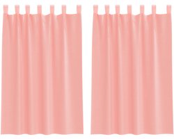 vidaXL - Gordijnen - met - lussen - 2 - st - 140x175 - cm - roze