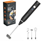 Cuisimax Elektrische Melkopschuimer met 3 Standen - USB A Oplaadbaar - Melk Opschuimer Handmatig - Melkklopper - Melkschuimer - Matcha klopper