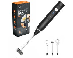 Cuisimax Elektrische Melkopschuimer met 3 Standen - USB A Oplaadbaar - Melk Opschuimer Handmatig -…