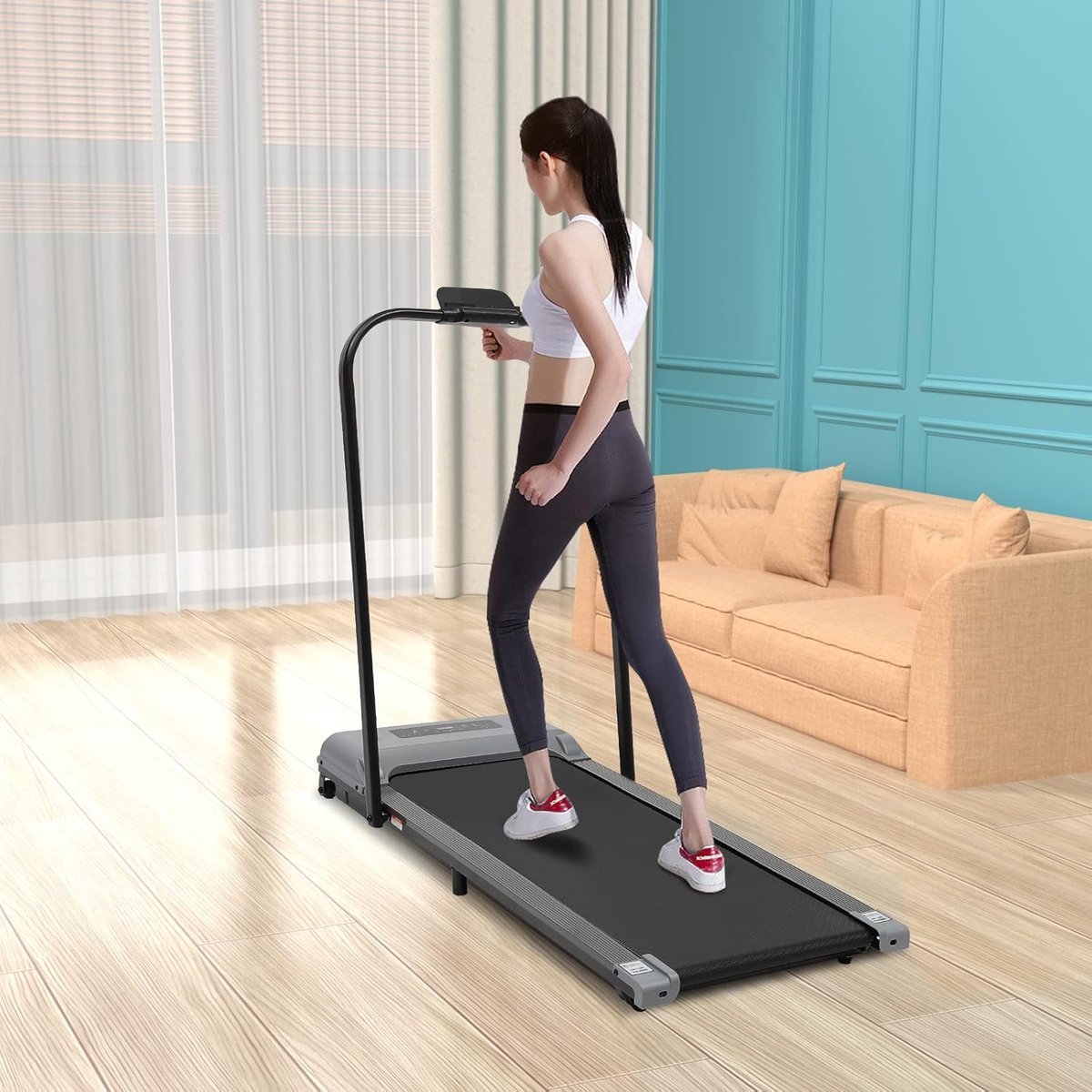 Afbeelding 3 van Loopband inklapbaar - Hometrainer Elektrisch - Walking Pad Fitness - Grijs