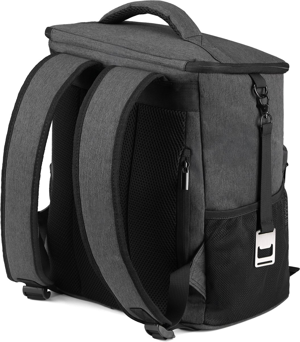 Packaway Koeltas Rugzak 25L - Incl. 2 gratis koelelementen - Incl. gratis flessenopener - Waterafstotend - Anti diefstal vak - 4 Laags geïsoleerd - Grijs — cadeau in Sport & Outdoor - foto 5