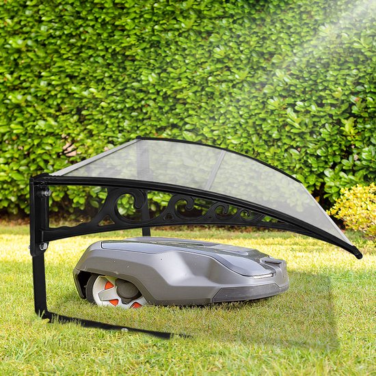 NAIZY Moerobot Tuin Garage Dak Polycarbonaat Carport Beschermhoezen Met Metaalvoet Rasenrobot Rasenmaaier Bescherming tegen Regen, Hagel en UV-straling 103 x 77 x 45,5 cm van NAIZY — afbeelding 4