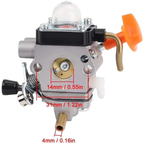 Geschikt voor Carburateurset voor STIHL FS 87 FS90 FS100 FS110 FS130 HL90 HL95 HL100 HT100 HT101 KM90 KM100 KM110 SP90 Grastrimmer, C1Q-S174 Carburateur Vervangt 4180 120 0604 4180 120 0611 van REYZHQ — afbeelding 2