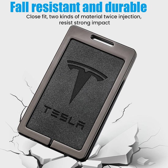 Tesla Keycard Hoes Met AirTag Houder – Zachte Siliconen Beschermhoes Voor Model 3/Y/S/X – Incl. Sleutelhanger (1 Stuks)