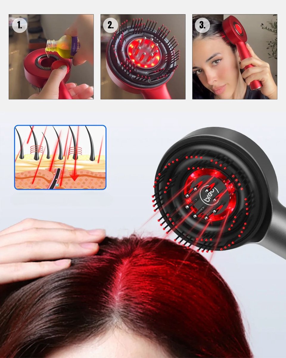 Bodybite GROWNETIC Scalp Massager met Rood Licht Therapie - afbeelding 2