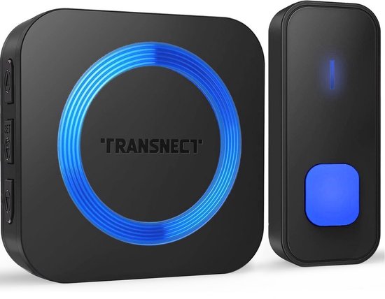 Transnect® - draadloze deurbel - draadloos - deur bel - deurbellen - wireless doorbell - ip44 waterdicht -met ontvanger - zwart