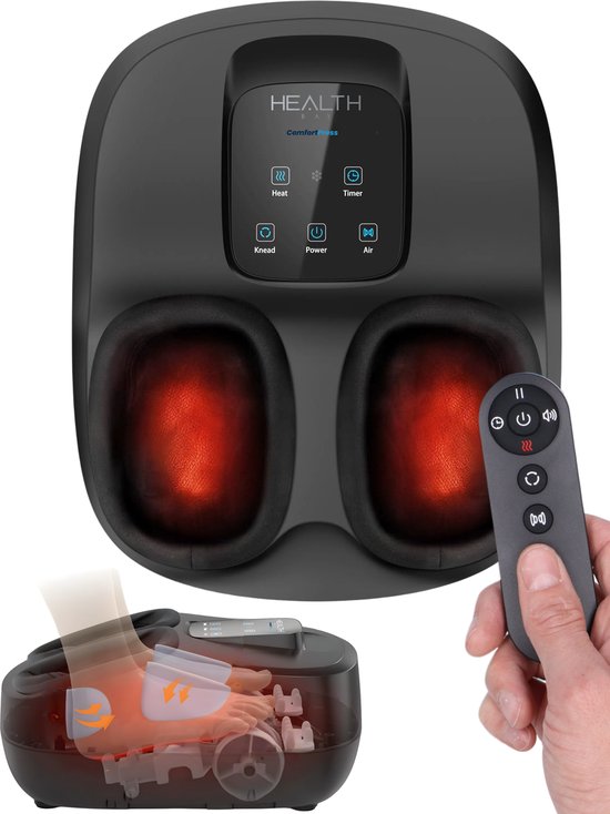 Health Bay® ComfortPress - Voetmassage Apparaat - Shiatsu & Luchtcompressie - Voetmassage Apparaat Bloedsomloop - Verwarming & Instelbare Intensiteit