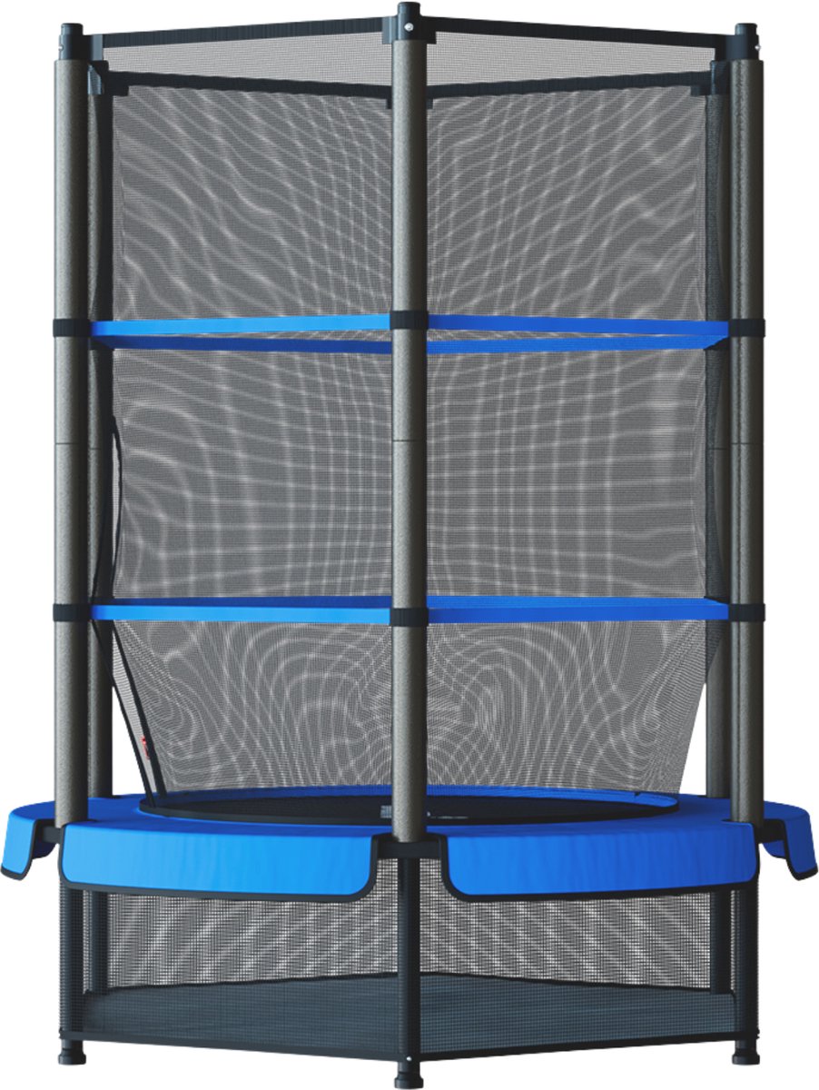 RocketJump LF14 Trampoline - Inclusief veiligheidsnet - Kindertrampoline 140 cm - Blauw — afbeelding 2