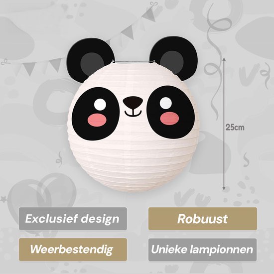 LUQ - Panda - Lampion - Sint Maarten - Lampionstokje - Zonder - Lichtje - Dieren - TrekLampion - Papier - Kind - 1 Stuk van LUQ — afbeelding 2