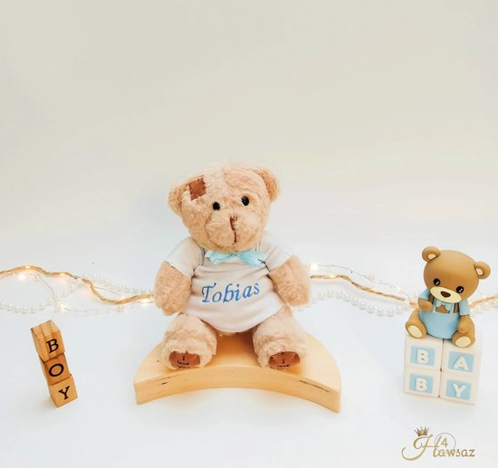 Knuffel Konijn met naam 40 cm - Genderneutraal babycadeau - Origineel kraamcadeau - gepersonaliseerde kraamcadeau - Babygifts - Kraampakket voor jonge en meisje - Baby knuffel - Baby speelgoed - Babygeschenkset - Tweeling cadeau van Little Dutch — afbeelding 5